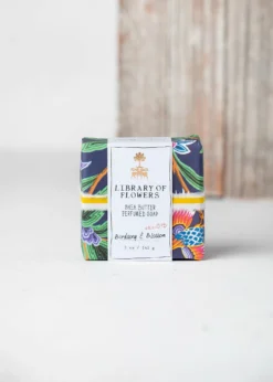 Navy Birds & Butterflies Square Soap